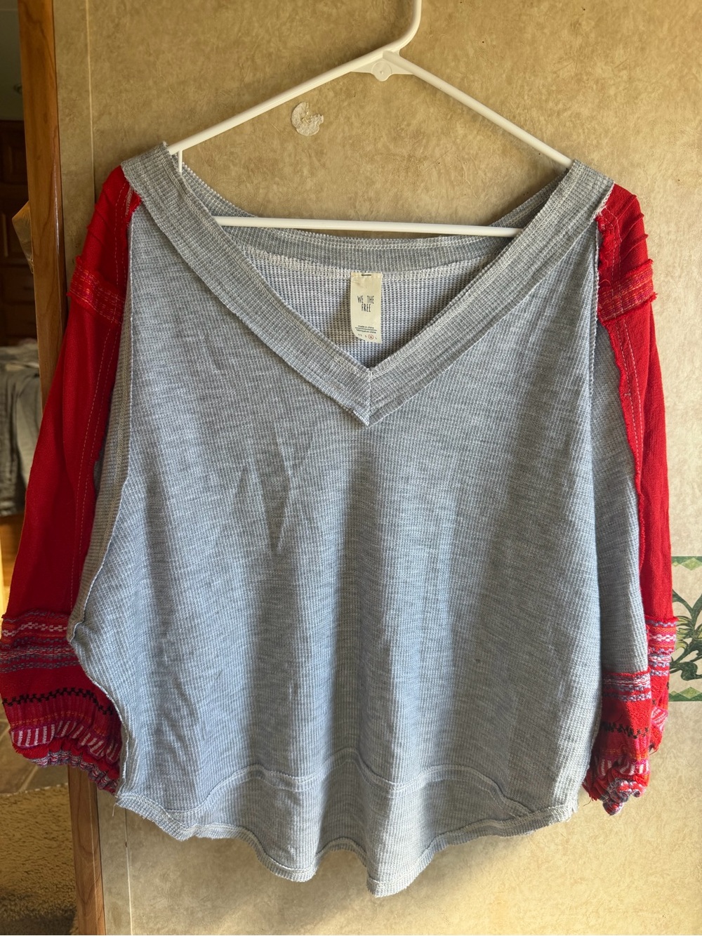 We The Free Bubble T Shirt Top Grey Size Medium